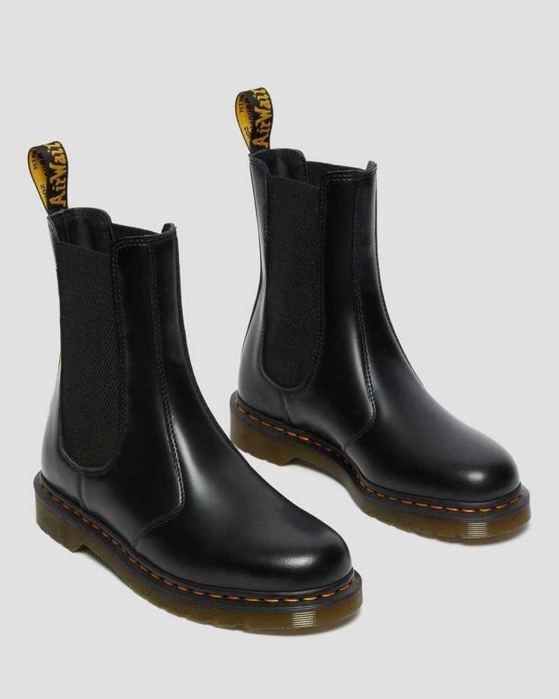 Dr Martens 2976 Hi Smooth Leather Chelsea Boots Black | 28MTGHYNK