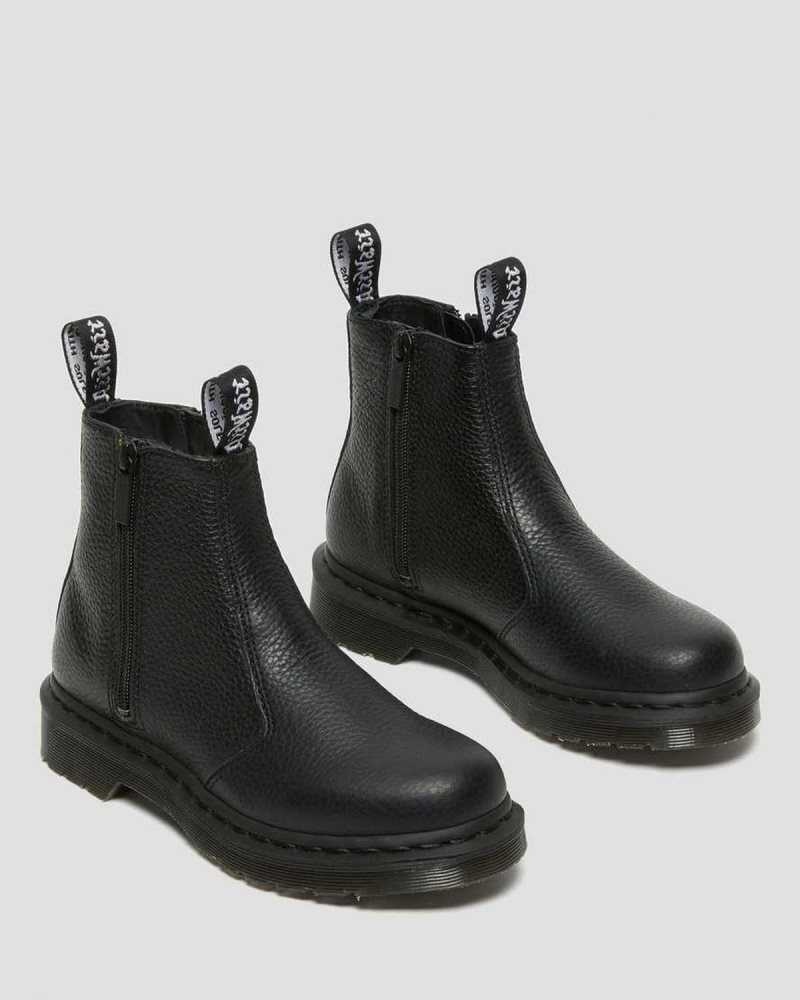 Dr Martens 2976 Leather Zipper Chelsea Boots Black | 23DFONCKV