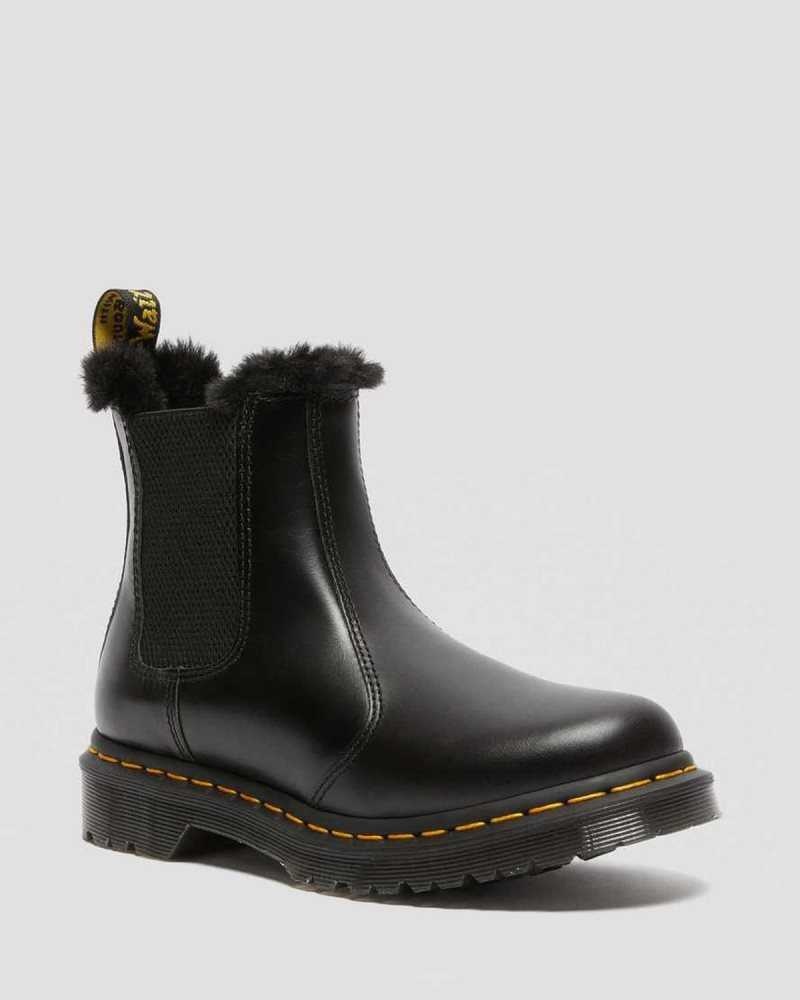 Dr Martens 2976 Leonore Faux Fur Lined Chelsea Boots Dark Grey | 80VMOXHCS