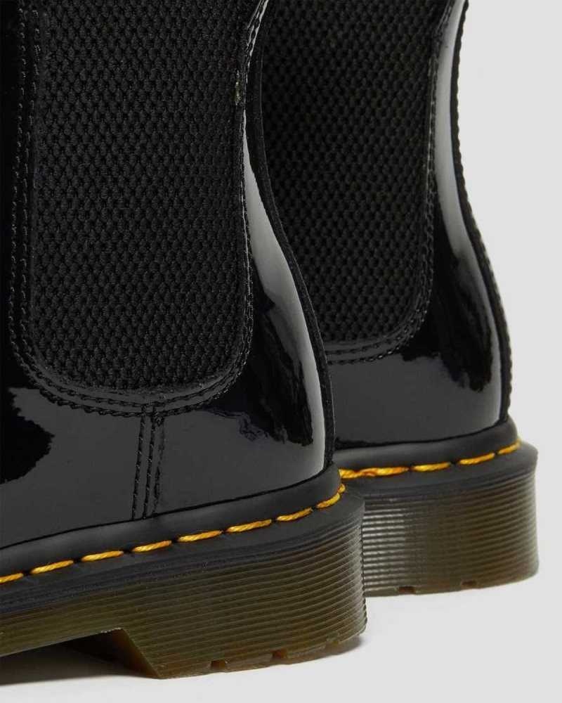 Dr Martens 2976 Patent Leather Chelsea Boots Black | 78WDKVRQG