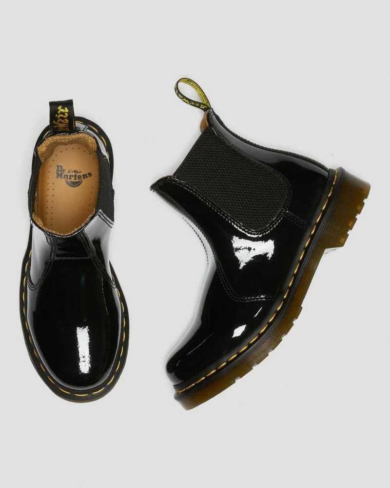 Dr Martens 2976 Patent Leather Chelsea Boots Black | 78WDKVRQG