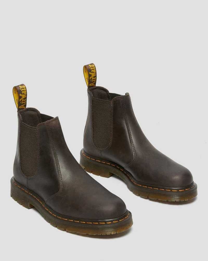 Dr Martens 2976 Slip Resistant Leather Chelsea Boots Dark Brown | 08BZCQDYN