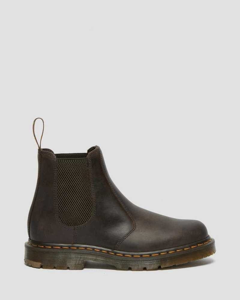 Dr Martens 2976 Slip Resistant Leather Chelsea Boots Dark Brown | 08BZCQDYN