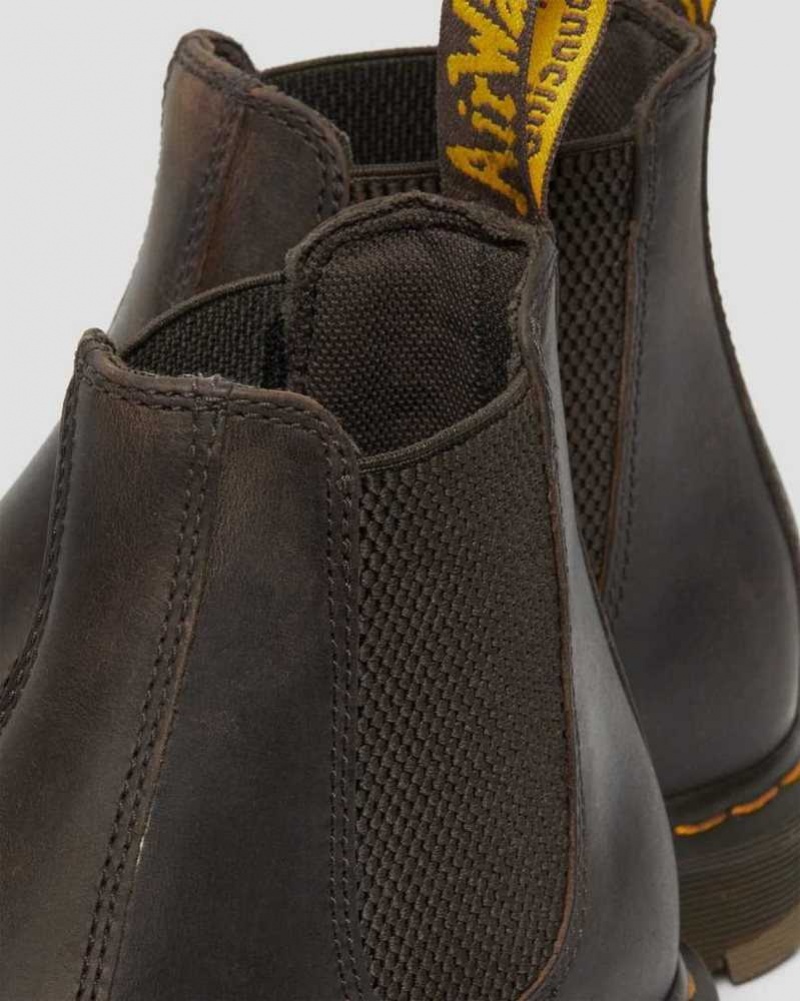 Dr Martens 2976 Slip Resistant Leather Chelsea Boots Dark Brown | 08BZCQDYN