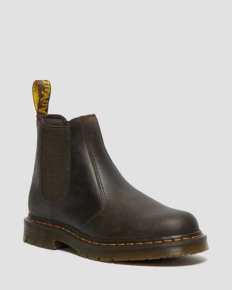 Dr Martens 2976 Slip Resistant Leather Chelsea Boots Dark Brown | 06VNMLUEF