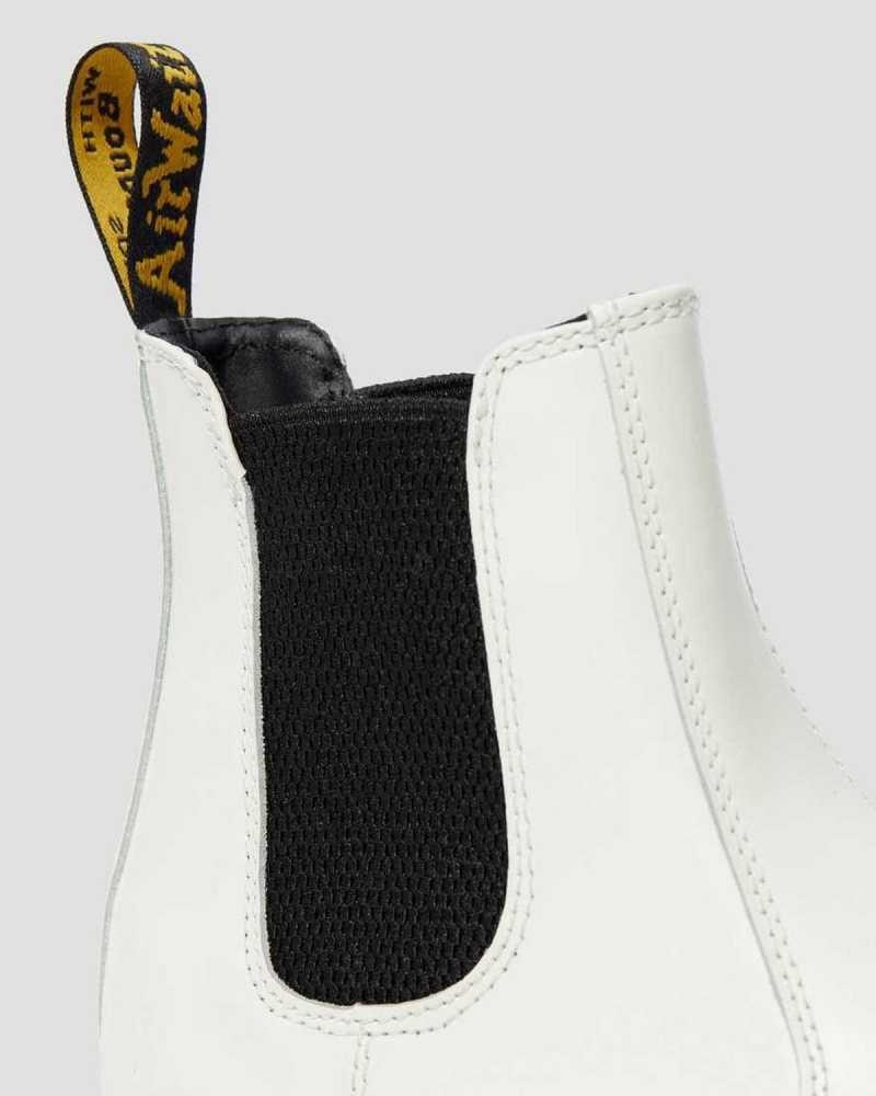 Dr Martens 2976 Smooth Leather Platform Chelsea Boots White | 17XDIMWJV