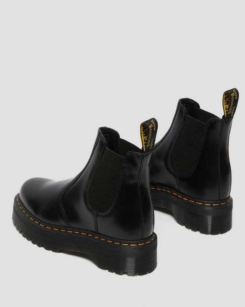 Dr Martens 2976 Smooth Leather Platform Chelsea Boots Black | 13FLHNRPI