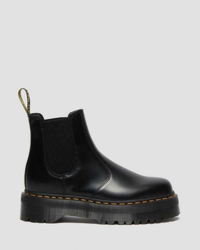 Dr Martens 2976 Smooth Leather Platform Chelsea Boots Black | 13FLHNRPI