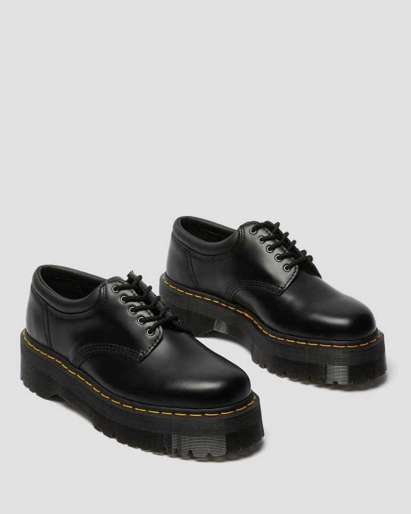 Dr Martens 8053 Leather Platform Casual Shoes Black | 21BGQMOLH