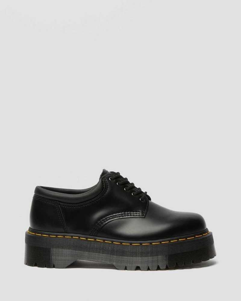 Dr Martens 8053 Leather Platform Casual Shoes Black | 21BGQMOLH