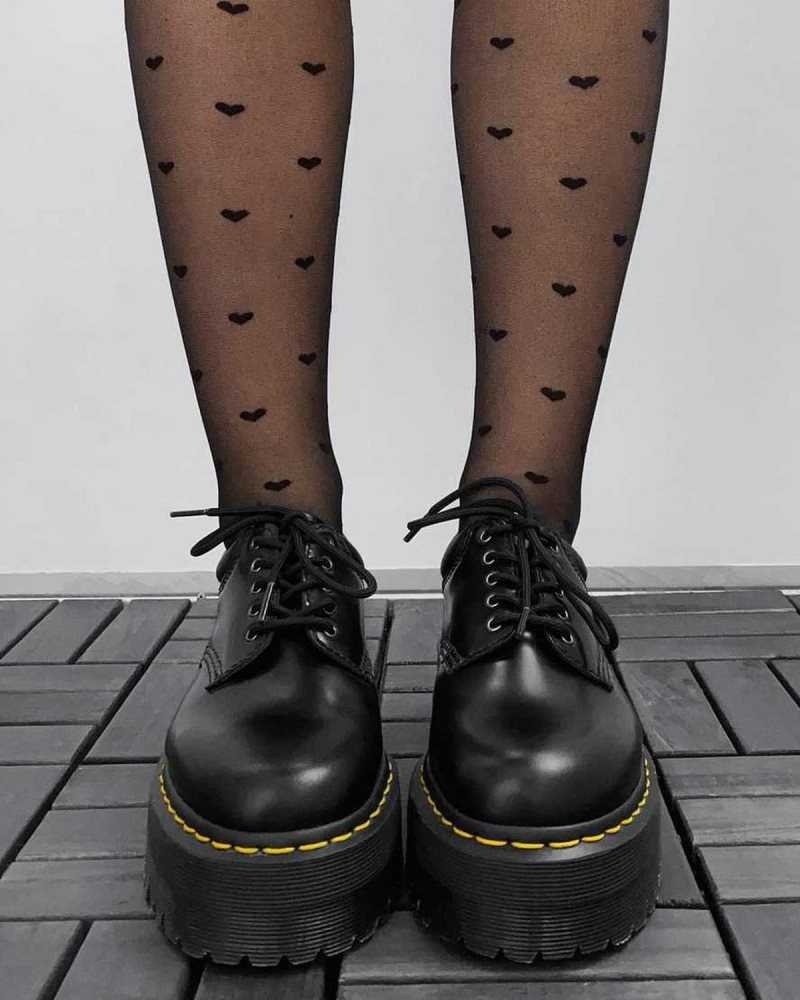 Dr Martens 8053 Leather Platform Casual Shoes Black | 13IGVLJDR