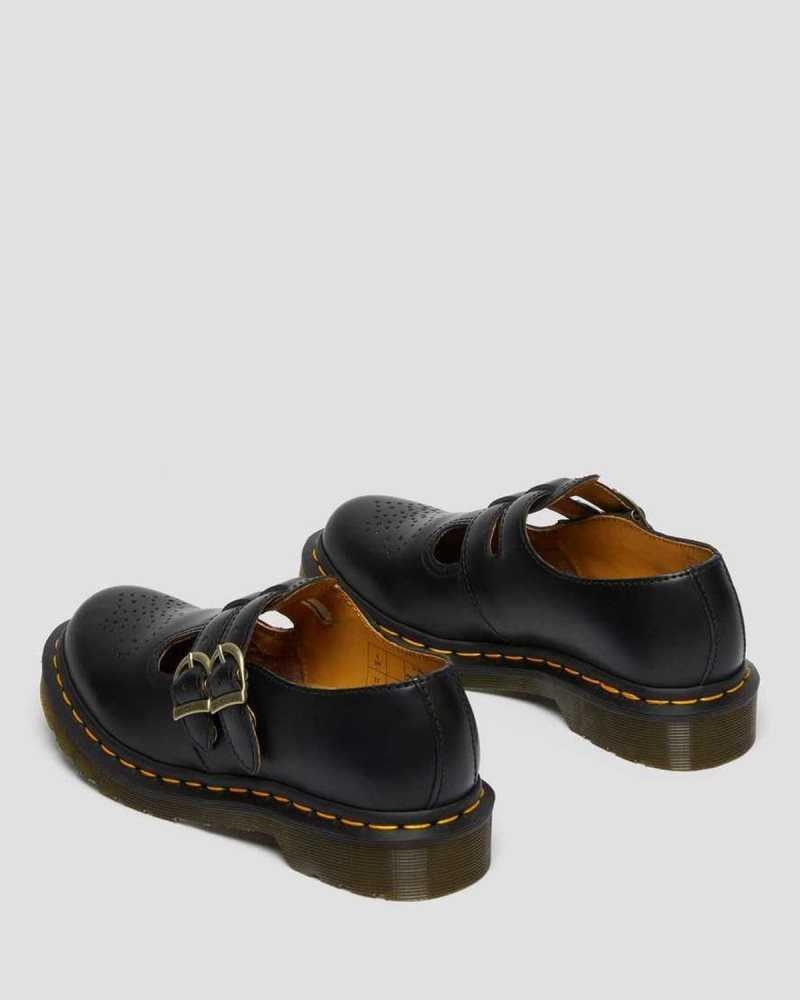 Dr Martens 8065 Smooth Leather Mary Jane Shoes Black | 08UIGWTDV