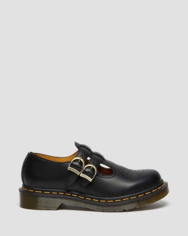 Dr Martens 8065 Smooth Leather Mary Jane Shoes Black | 08UIGWTDV