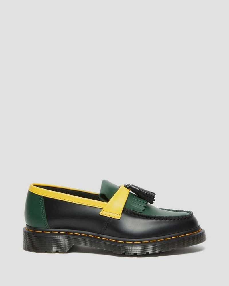 Dr Martens Adrian Contrast Smooth Leather Tassle Loafers Black | 87TDYPLKB