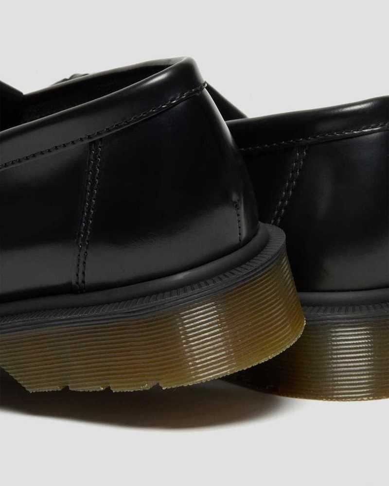 Dr Martens Adrian Smooth Leather Tassle Loafers Black | 85STKGXCP