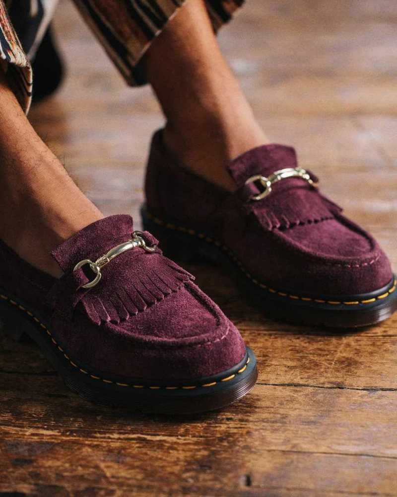 Dr Martens Adrian Snaffle Suede Loafers Purple | 26EGACXLF