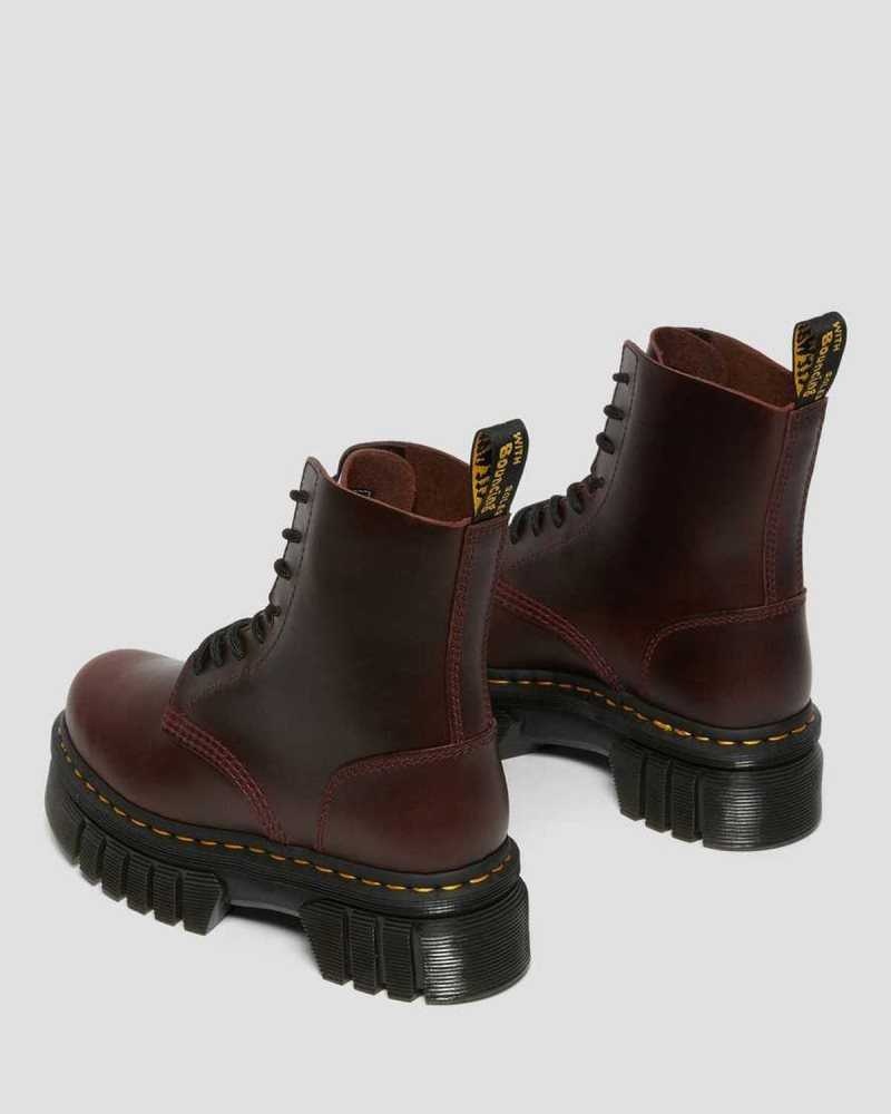 Dr Martens Audrick Brando Leather Platform Lace Up Boots Brown | 26TDNOQFM