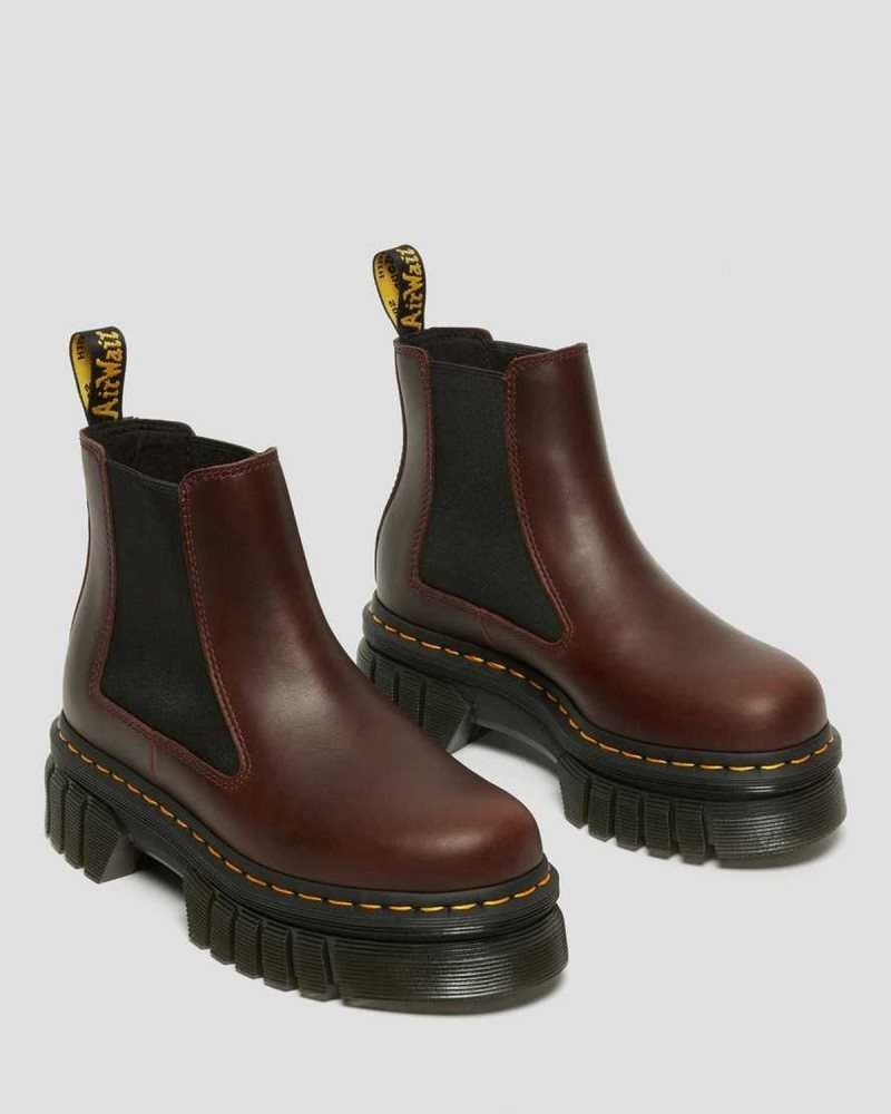 Dr Martens Audrick Brando Leather Platform Chelsea Boots Brown | 25TNLDCUI