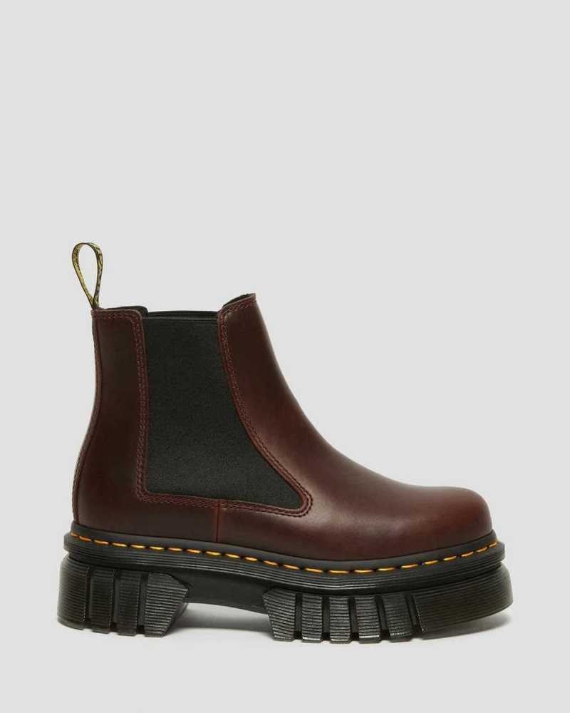 Dr Martens Audrick Brando Leather Platform Chelsea Boots Brown | 25TNLDCUI