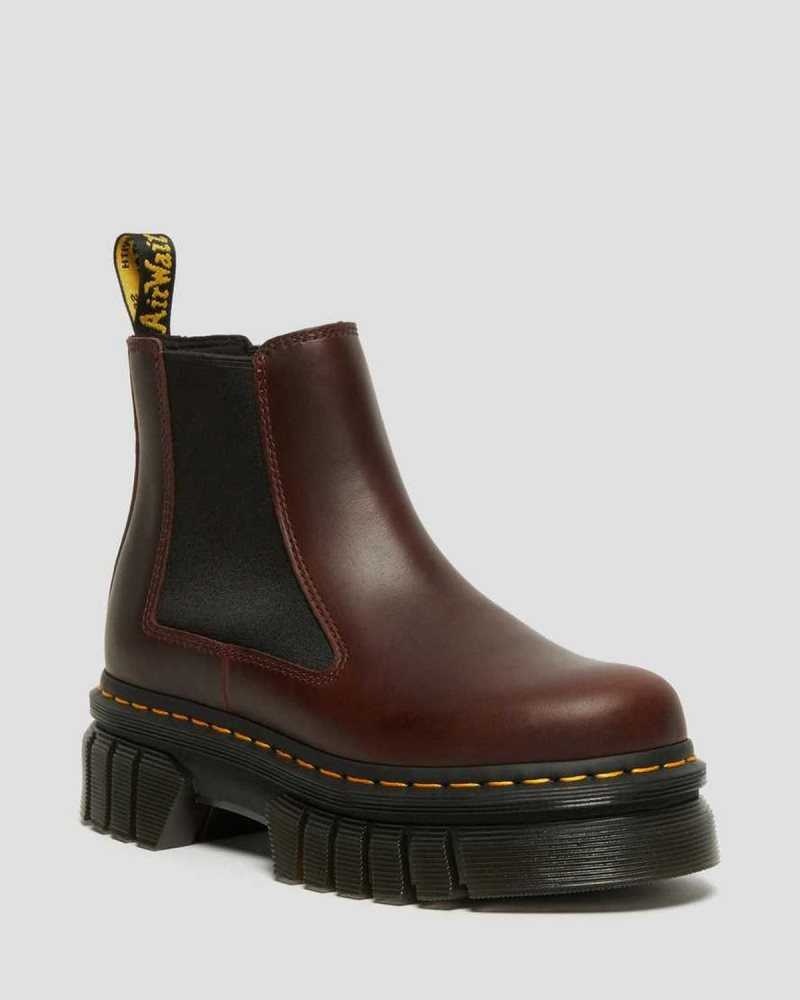 Dr Martens Audrick Brando Leather Platform Chelsea Boots Brown | 25TNLDCUI