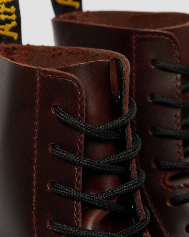 Dr Martens Audrick Brando Leather Platform Lace Up Boots Brown | 14GIAOJHD