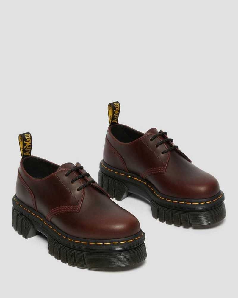 Dr Martens Audrick Brando Leather Platform Shoes Brown | 57XAKTVQD