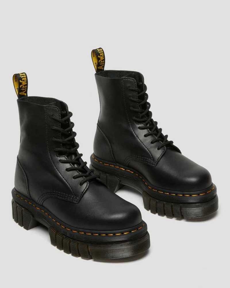 Dr Martens Audrick Nappa Leather Platform Ankle Boots Black | 10ISPDRQX