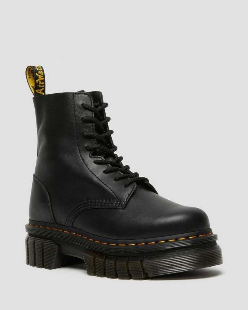 Dr Martens Audrick Nappa Leather Platform Ankle Boots Black | 10ISPDRQX