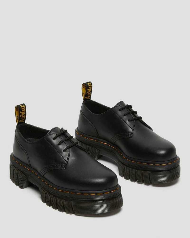 Dr Martens Audrick Nappa Leather Platform Shoes Black | 85QBUGJHW