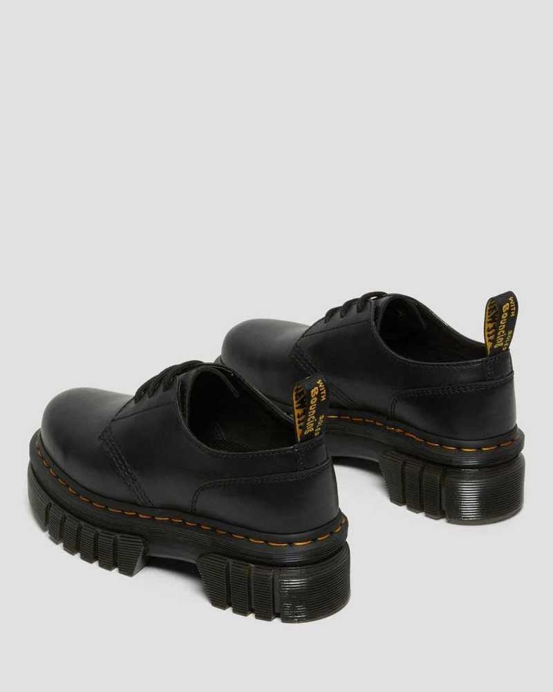 Dr Martens Audrick Nappa Leather Platform Shoes Black | 85QBUGJHW