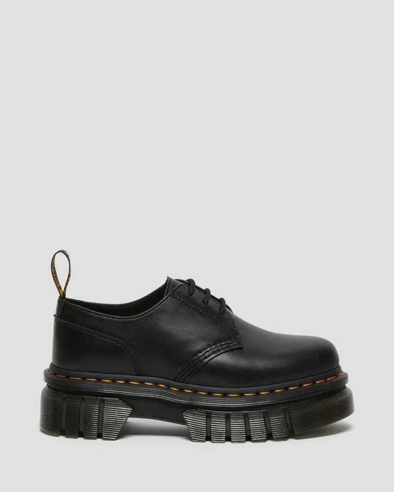 Dr Martens Audrick Nappa Leather Platform Shoes Black | 85QBUGJHW