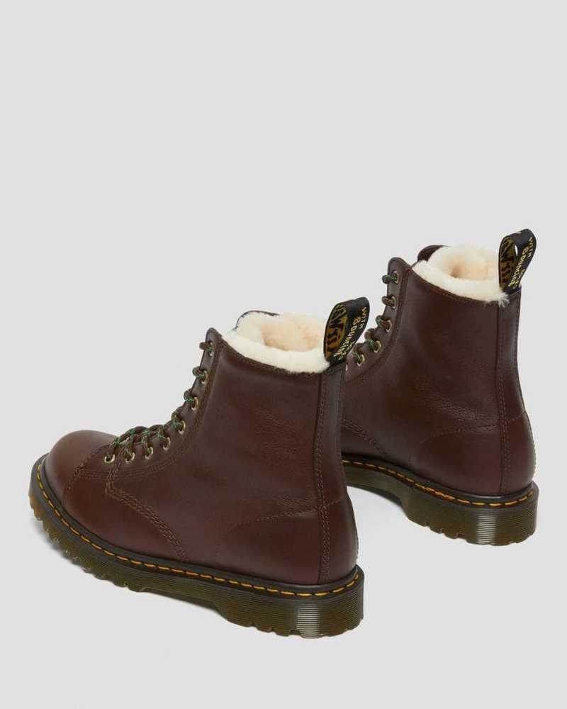 Dr Martens Barton Shearling Lined Leather Boots Brown | 06FUHCOAQ