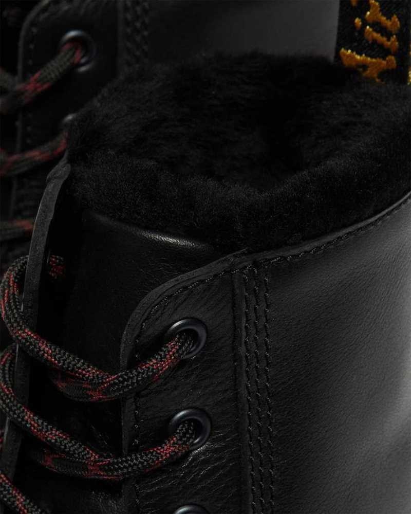 Dr Martens Barton Shearling Lined Leather Boots Black | 85QUOXGFN