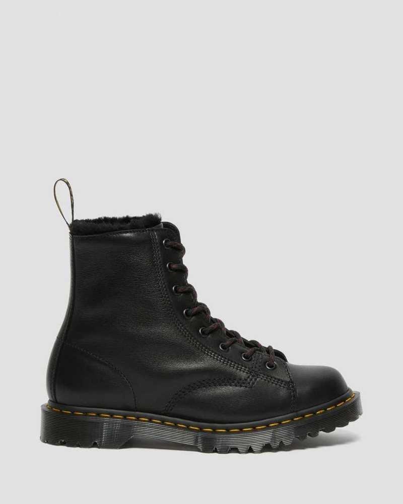 Dr Martens Barton Shearling Lined Leather Boots Black | 85QUOXGFN