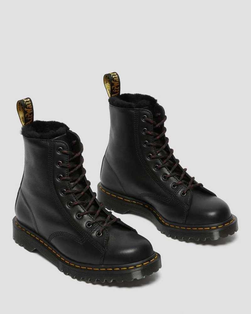 Dr Martens Barton Shearling Lined Leather Boots Black | 58AYWDSZH