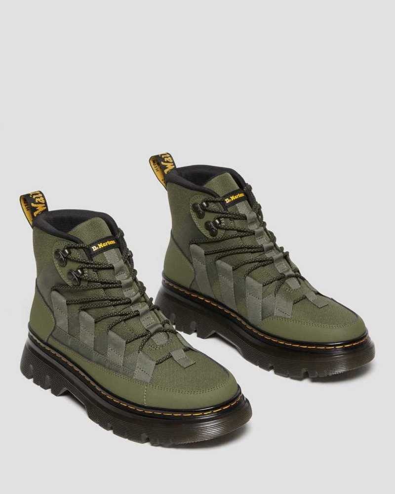 Dr Martens Boury Leather Casual Boots Khaki Green | 34KTLPHRG