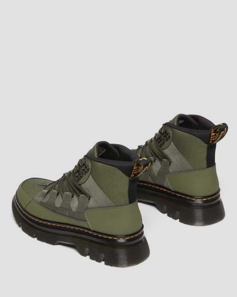 Dr Martens Boury Leather Casual Boots Khaki Green | 34KTLPHRG