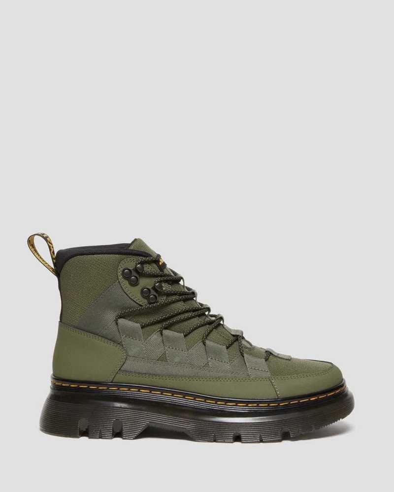 Dr Martens Boury Leather Casual Boots Khaki Green | 34KTLPHRG