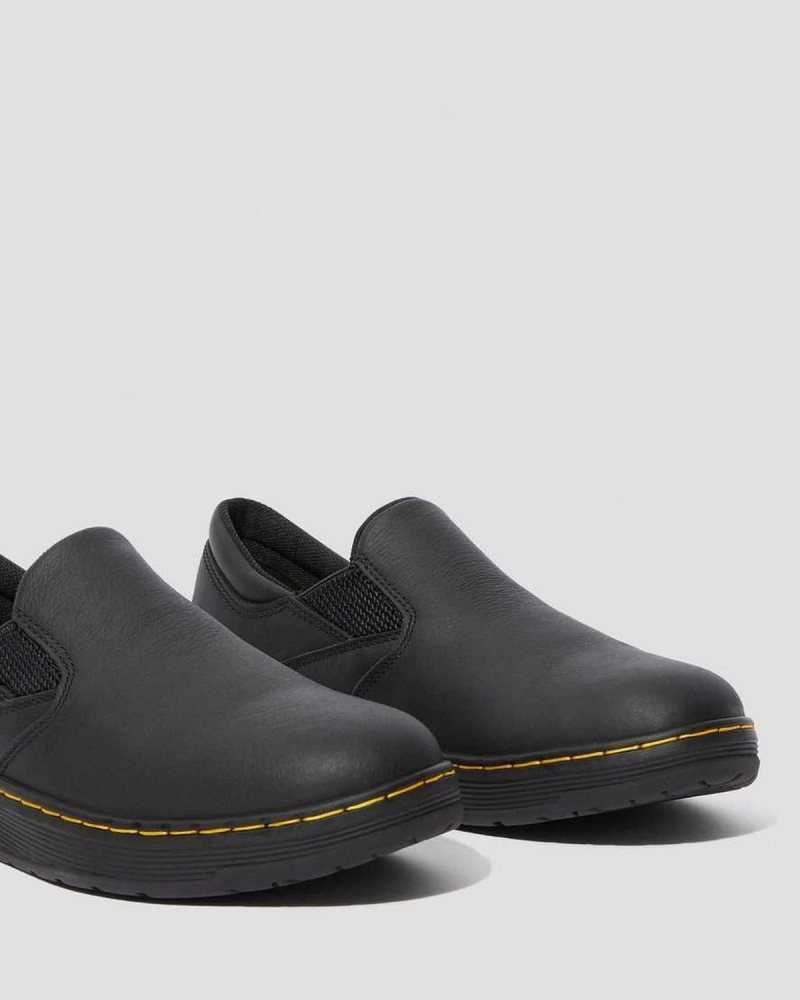 Dr Martens Brockley Slip Resistant Leather Work Shoes Black | 10XMZAUIL