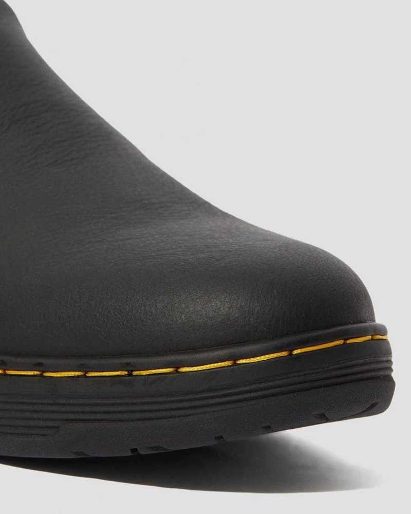 Dr Martens Brockley Slip Resistant Leather Work Shoes Black | 10XMZAUIL