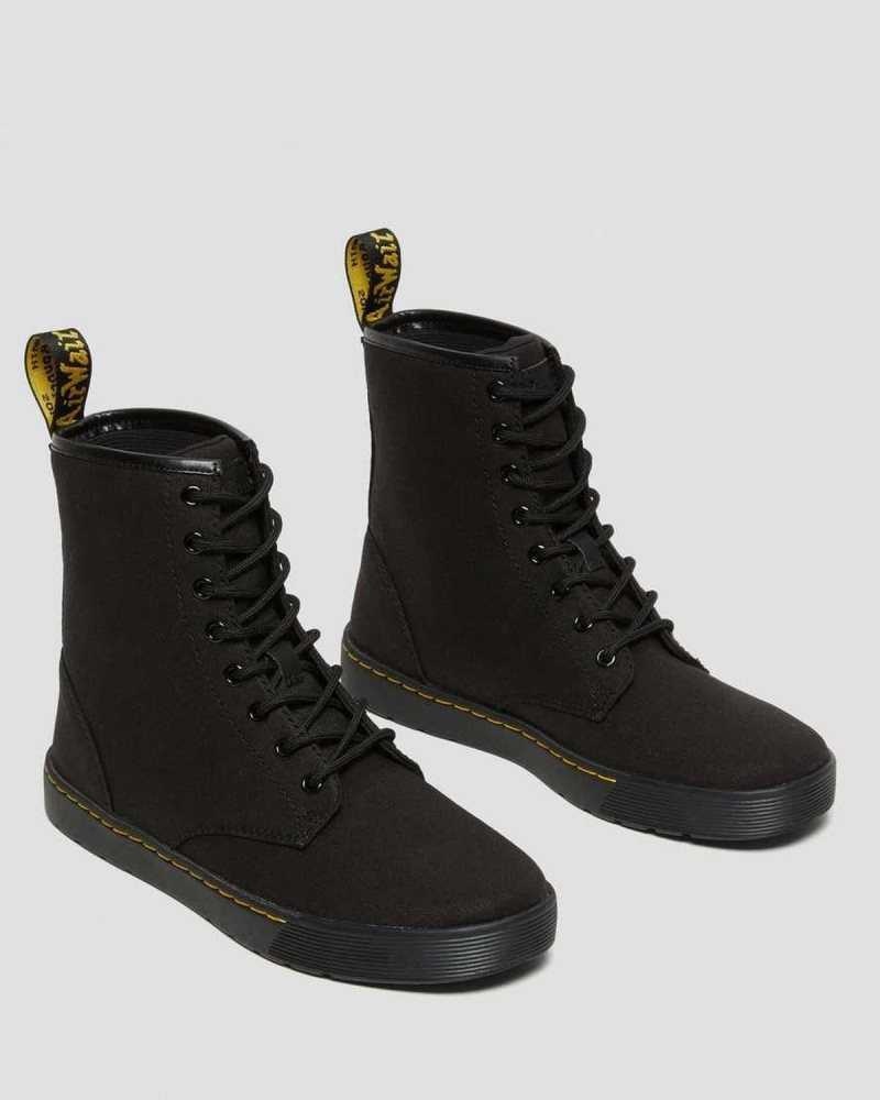 Dr Martens Cairo Canvas Lace Up Boots Black | 07CEJMFYV