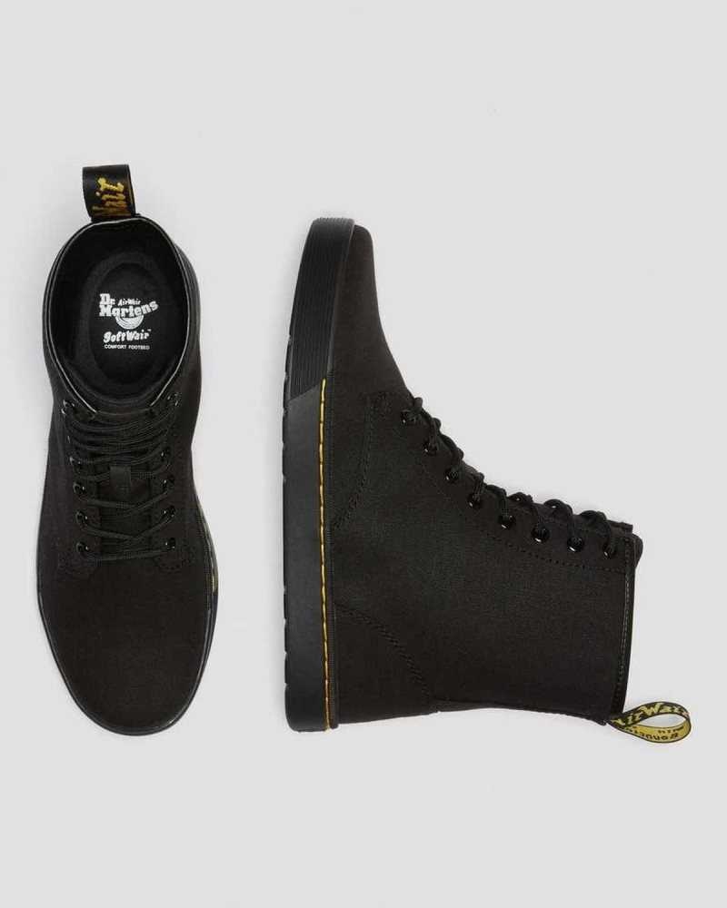 Dr Martens Cairo Canvas Lace Up Boots Black | 07CEJMFYV