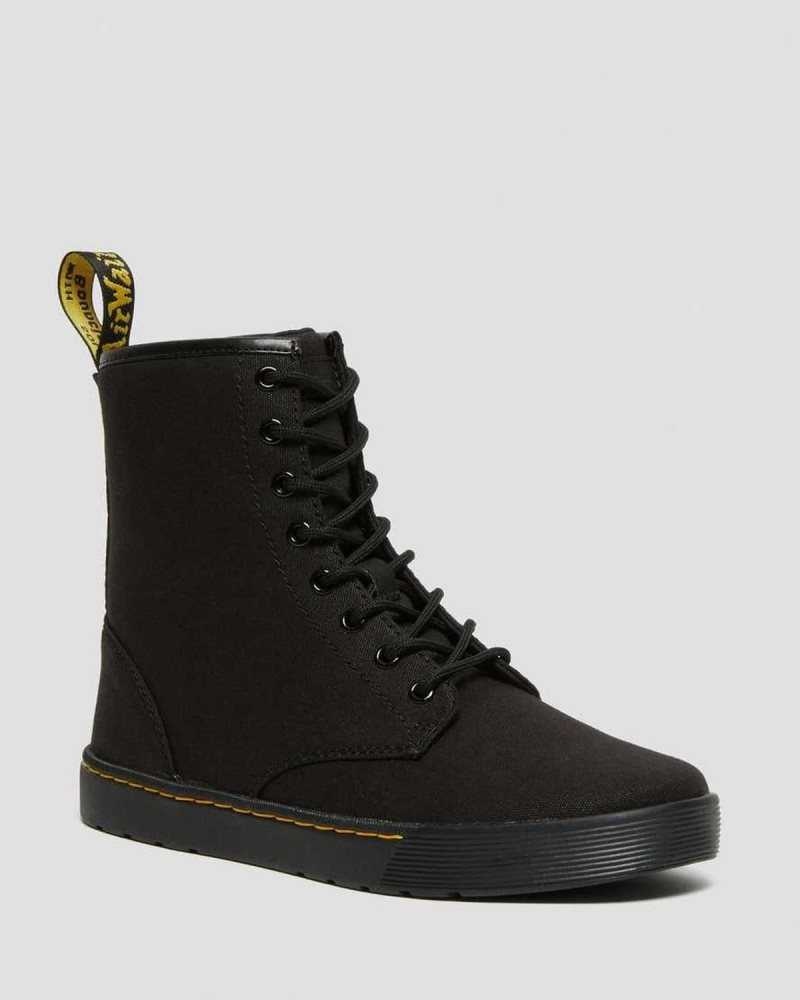 Dr Martens Cairo Canvas Lace Up Boots Black | 07CEJMFYV