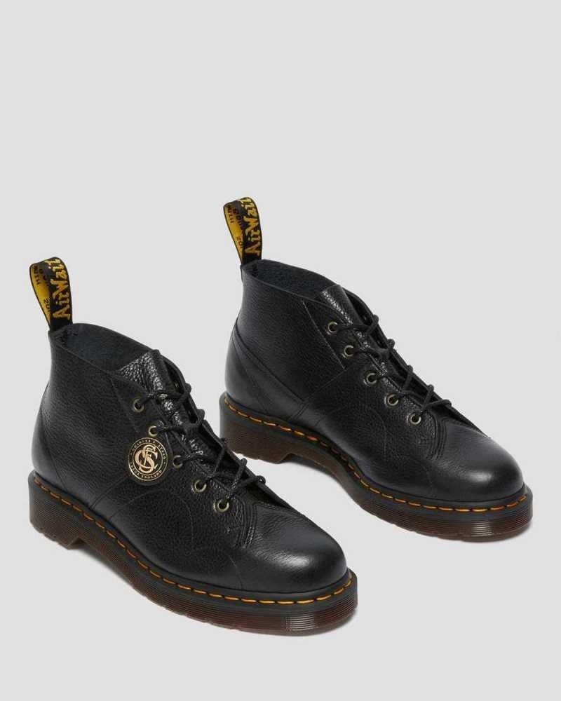 Dr Martens Church Buckingham Leather Monkey Boots Black | 07ZUVKSGR