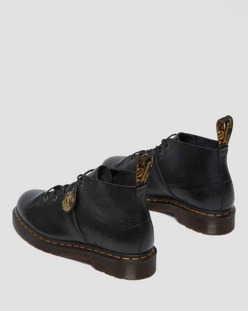 Dr Martens Church Buckingham Leather Monkey Boots Black | 07ZUVKSGR