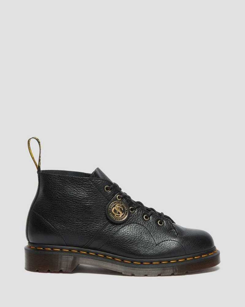 Dr Martens Church Buckingham Leather Monkey Boots Black | 07ZUVKSGR