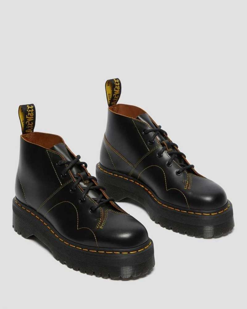 Dr Martens Church Platform Monkey Boots Black | 03MFPVODB