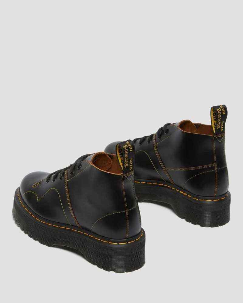 Dr Martens Church Platform Monkey Boots Black | 86MGHUESO