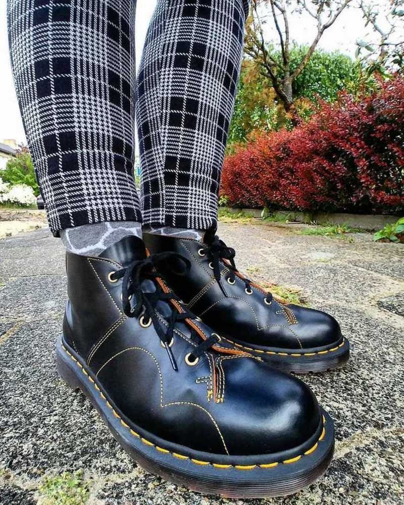 Dr Martens Church Smooth Leather Monkey Boots Black | 81UCWXQKJ