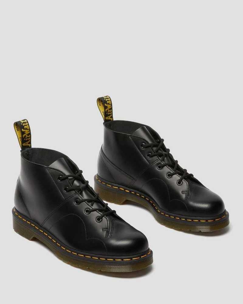 Dr Martens Church Smooth Leather Monkey Boots Black | 81UCWXQKJ